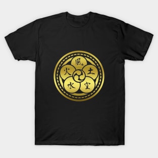 The Book of Five Rings (Crest) Miyamoto Musashi T-Shirt [ Gold Edition ] T-Shirt